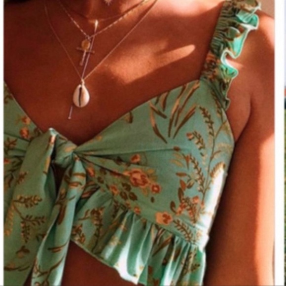 Spell and the Gypsy Maisie Crop Top  Turquoise XS - Picture 11 of 12